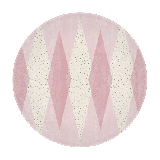 Planche À Découper Jacquard rose moderne du milieu du siècle (Devant)