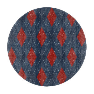 Planche À Découper Jacquard Royal Bleu Motif de Noël
