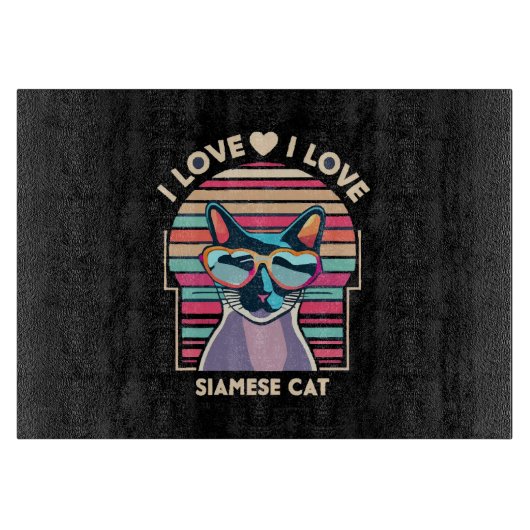 Planche À Découper J'adore le chat siamois (Devant)