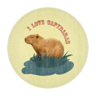 Planche À Découper J'adore les capybaras Amoureux de capybara mignon