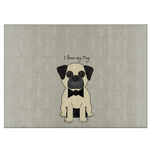 Planche À Découper J'adore mon Pug (Devant)