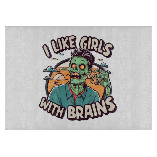 Planche À Découper J'aime les filles avec de l'intelligence (Devant)