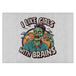 Planche À Découper J'aime les filles avec un cerveau