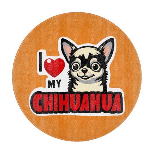 Planche À Découper J'Aime Mon Chihuahua (Devant)