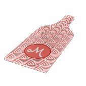 Planche À Découper Japonais Nami Wave Motif et Monogramme (Coin)