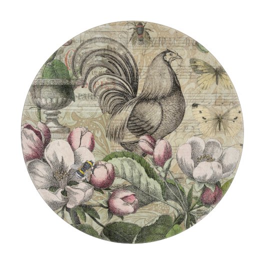 Planche À Découper Jardin de Coq Vintage Art Collage : Campagne Franç (Devant)