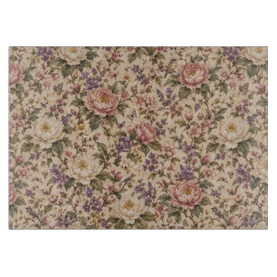 Planche À Découper Jardin de roses botaniques vintage et motif papill
