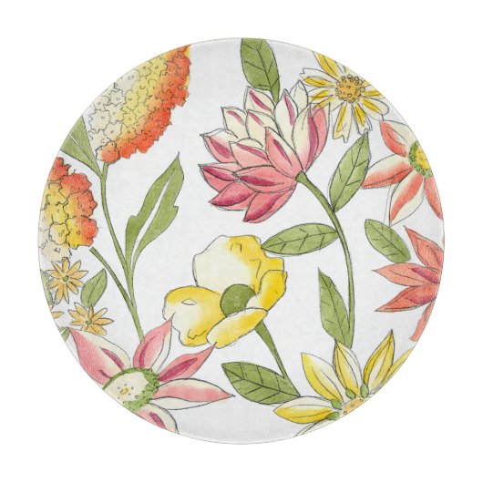 Planche À Découper Jardin fleuri avec Arrière - plan blanc (Devant)