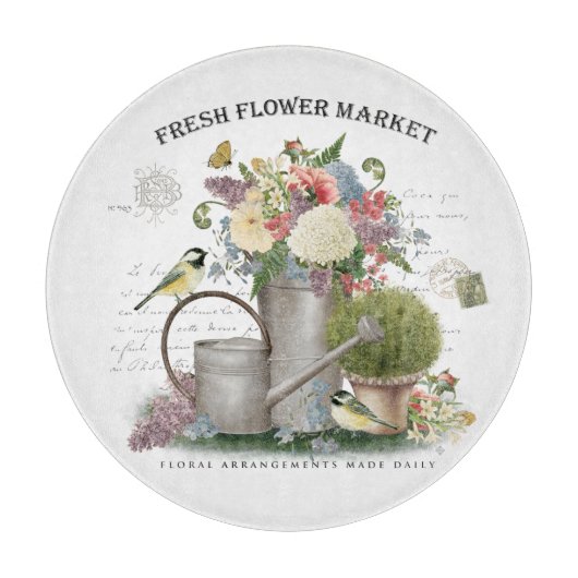 Planche À Découper Jardin fleuri Vintage (Devant)