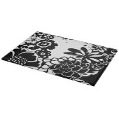 Planche À Découper Jardin floral noir et blanc Motif graphique (Coin)