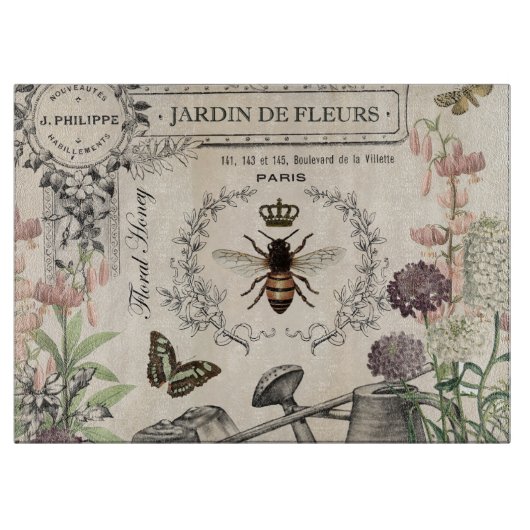 PLANCHE À DÉCOUPER JARDIN FRANÇAIS D'ABEILLE (Devant)