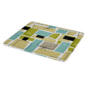 Planche À Découper Jaune Aqua Bleu Carrés Starburst milieu du siècle (Coin)