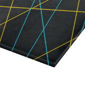 Planche À Découper Jaune, Bleu, cool, tendance, urbain, lignes modern (Coin)