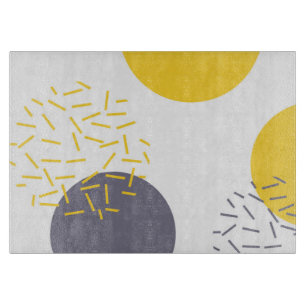 Planche À Découper Jaune, cool, moderne, art géométrique tendance
