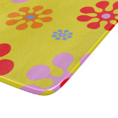 Planche à découper Jaune Motif Fleur Funky Retro (Coin)