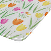 Planche À Découper Jaune, rose, orange Tulips Motif (Coin)