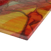 Planche À Découper Jaune rouge d'art d'aquarelle (Coin)