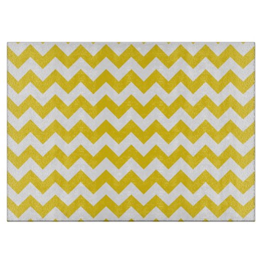 Planche À Découper Jaune Zigzag, Jaune Chevron, Motif géométrique (Devant)