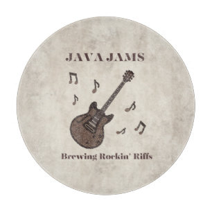 Planche À Découper Java Jams-Brasser des Riffs Endiablés-Café-Guitare