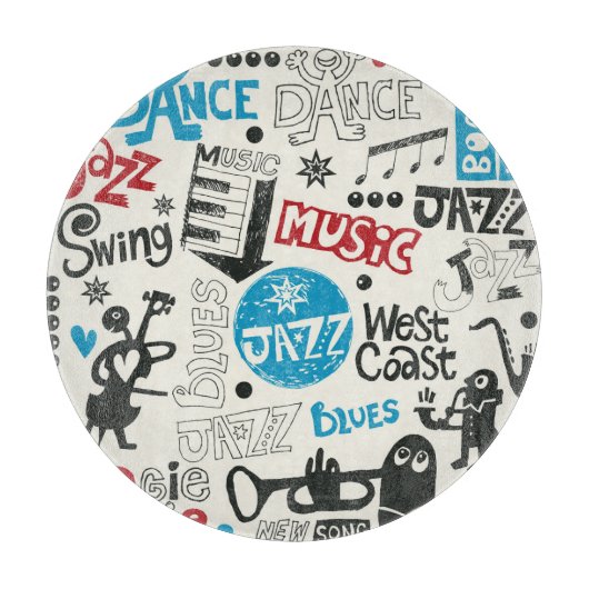 Planche À Découper Jazz Doodle : Mélange de Musique Eclectique (Devant)