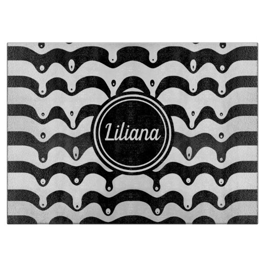 Planche À Découper Jazzy Black and White Meling Zebra Stripes (Devant)