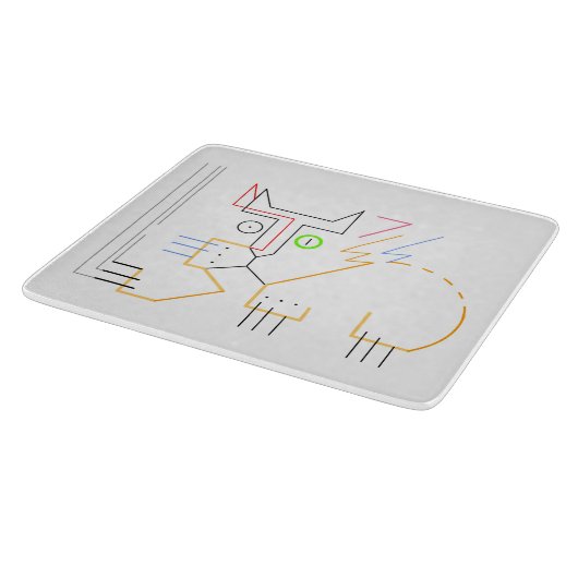 Planche À Découper Jazzy, Scratching, Abstrait Cat Chopping Board (Coin)