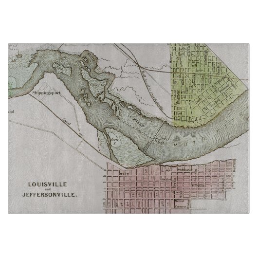 PLANCHE À DÉCOUPER JEFFERSONVILLE, INDIANA : CARTE (Devant)
