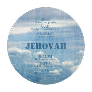 Planche À Découper Jehova Jireh Shalom Rapha Blu Ciel Clouds blancs