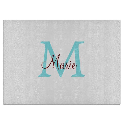 Planche À Découper jeté simple minimal ajouter nom monogramme rose ro (Devant)