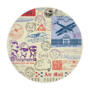 Planche À Découper Jeu de décors de tampon de document vintage