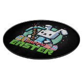 Planche À Découper Jeu de pixels de lapin de Pâques joyeux  (Coin)