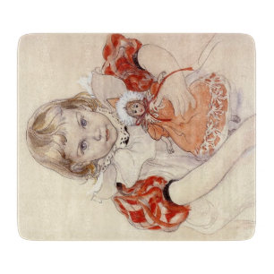 Planche À Découper Jeune fille mignonne avec une poupée (Art d'enfanc