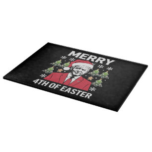 Planche À Découper Joe Biden Noël Chapeau de Père Noël Joyeux 4ème de