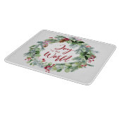 Planche À Découper Joie au monde de l'aquarelle hiver Wreath (Coin)