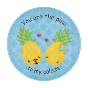 Planche À Découper Joli ananas Tropical Pina Colada Romantique