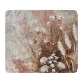 Planche À Découper Joli Beige Blush Boho Rose Floral (Devant)