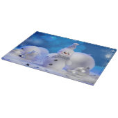 Planche À Découper joli bonhomme de neige heureux coupé (Coin)