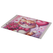 Planche À Découper Joli chat/chaton de la Saint-Valentin (Coin)