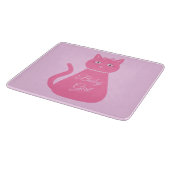 Planche À Découper Joli chat fille rose sur mesure (Coin)