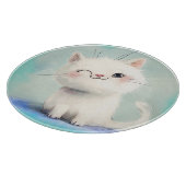 Planche À Découper Joli chaton blanc (Coin)