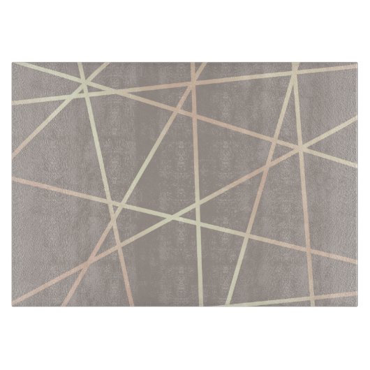 Planche À Découper Joli chic rose or & gris géométrique (Devant)