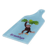 Planche À Découper Joli chimpanzé dans la jungle suspendu dessin anim (Coin)