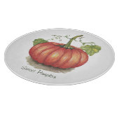 Planche À Découper Joli Citrouille Avec Vins En Aquarelle (Coin)