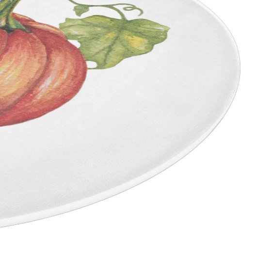 Planche À Découper Joli Citrouille Avec Vins En Aquarelle (Coin)