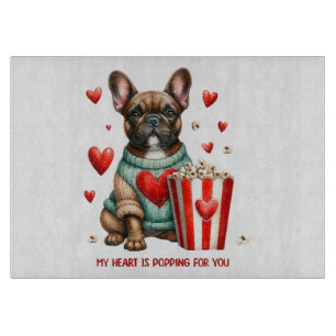 Planche À Découper Joli cœur de la Saint-Valentin de Bouledogue Franç