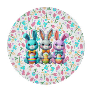 Planche À Découper Joli, coloré 3 lapin de Pâques