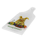 Planche À Découper Joli lapin de Pâques avec oeufs et fleurs (Coin)