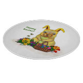 Planche À Découper Joli lapin de Pâques avec oeufs et fleurs (Coin)