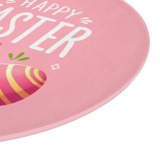 Planche À Découper Joli lapin de Pâques rose (Coin)