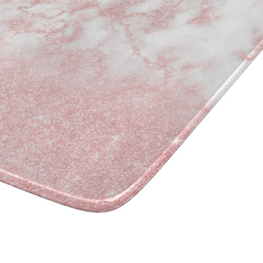 Planche À Découper Joli marbre rose or parties scintillant à dégradé (Coin)